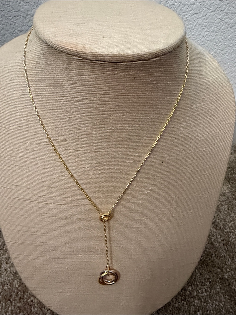 Cartier Gold-Tone Lariat Necklace with Interlocking Circles
